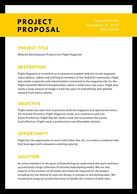 project proposal template free download